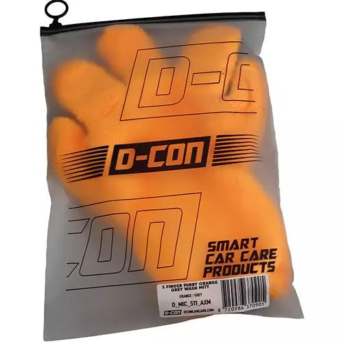 5 FINGER FURRY MITT ORANGE GREY WASH MITT