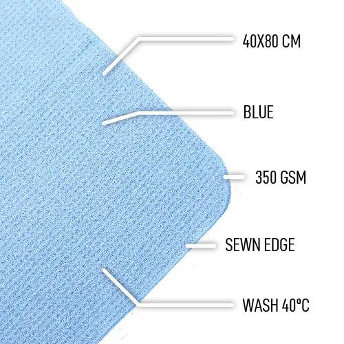 WAFFLE WEAVE GLASS WINDOW TOWEL BLUE 40 X 80CM