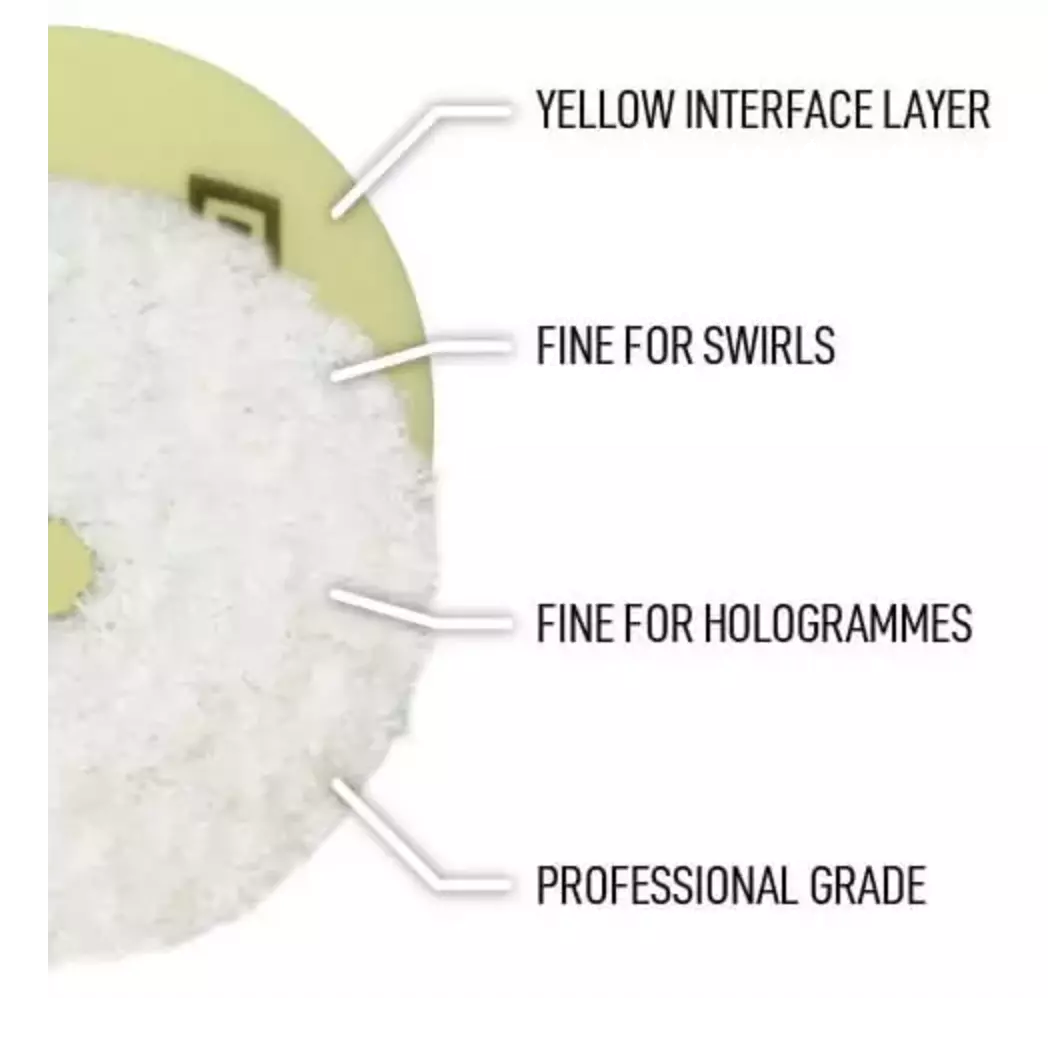 DELTA FIBER PRO PAD TAMPON DE POLISSAGE MICROFIBRE MEDIUM JAUNE