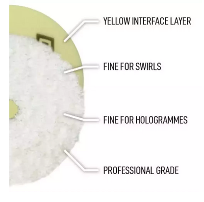 DELTA FIBER PRO PAD TAMPON DE POLISSAGE MICROFIBRE MEDIUM JAUNE