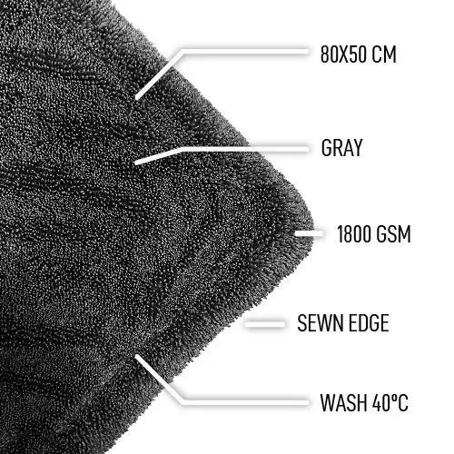 THUNDER GRIZZLY MICROFIBER DRYING TOWEL 1800 GSM 80 X 50CM