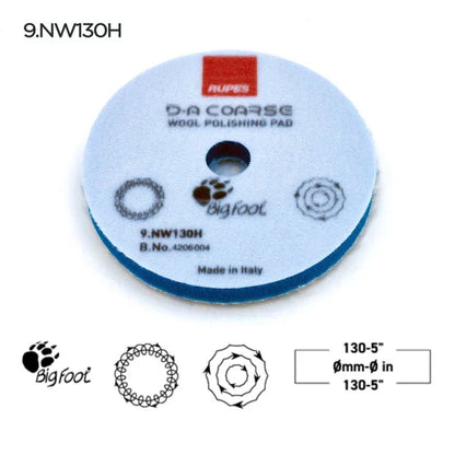 Rupes D-A Coarse Wool Polishing Pad (Ø125mm / 5")