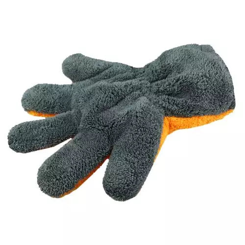 5 FINGER FURRY MITT ORANGE GREY WASH MITT