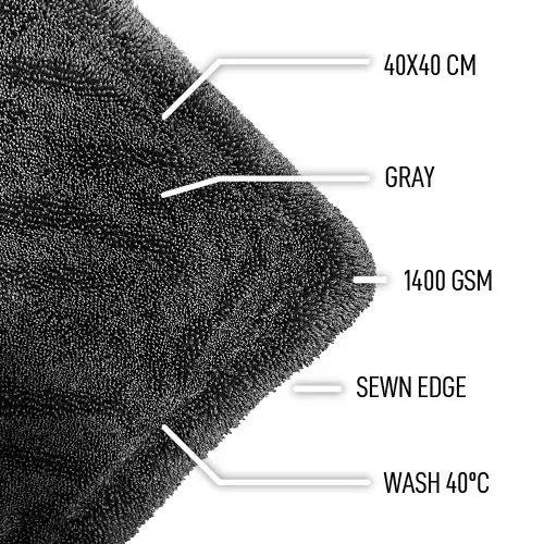THUNDER GRIZZLY MINI MICROFIBER DRYING TOWEL 1400 GSM 40 X 40 CM