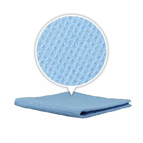 WAFFLE WEAVE GLASS WINDOW TOWEL BLUE 40 X 80CM