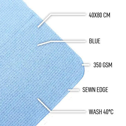 WAFFLE WEAVE GLASS WINDOW TOWEL BLUE 40 X 80CM