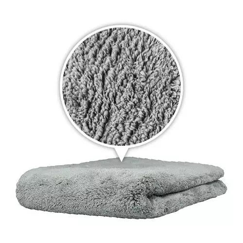 THICK WOOL MAMMOTH MICROFIBER DRYING TOWEL GREY 60 X 90 CM