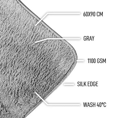 THICK WOOL MAMMOTH MICROFIBER DRYING TOWEL GREY 60 X 90 CM